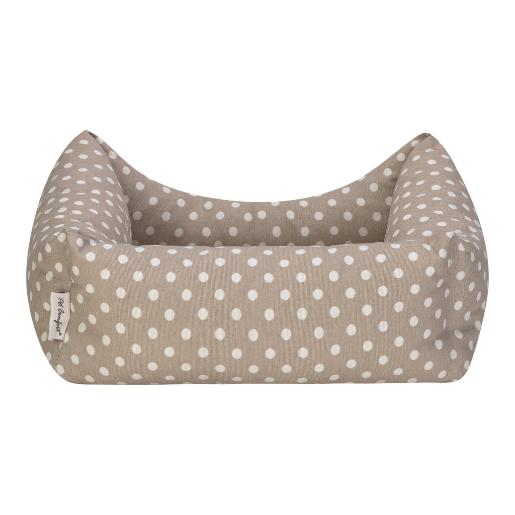 Pet Comfort Uniform Puantiyeli Kedi ve Köpek Yatağı 50x40cm (Bej) [S]