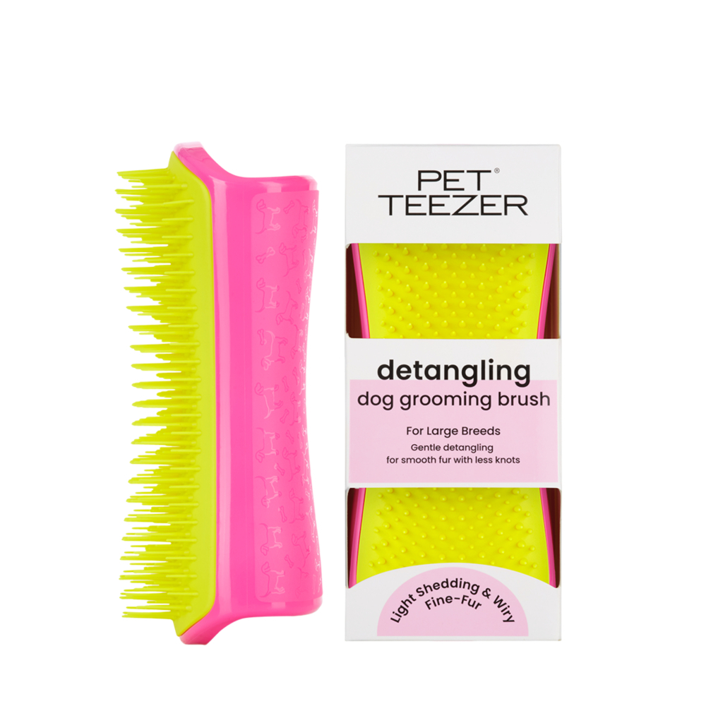 PET TEEZER Detangling Dolaşık Açıcı Büyük Irk Köpek Bakım Fırçası 14,7x6,4cm (Sarı)