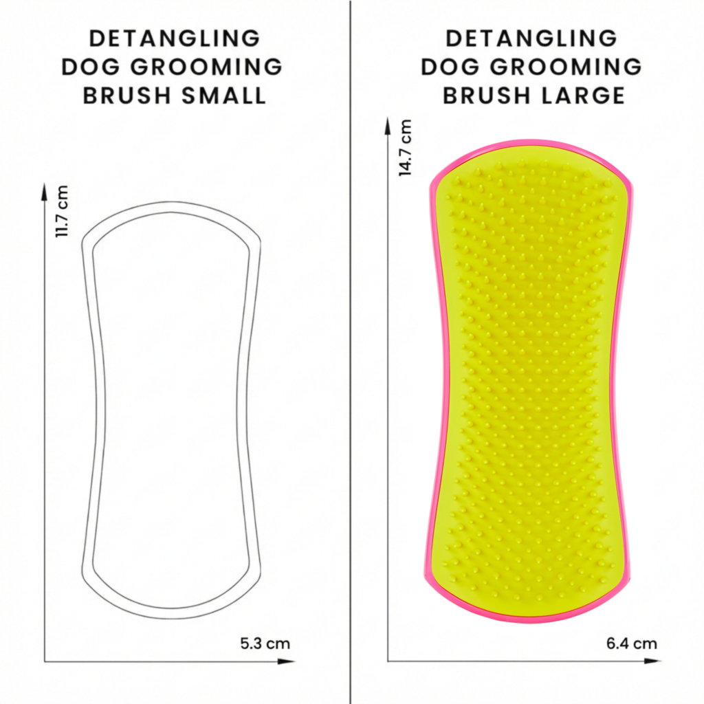 PET TEEZER Detangling Dolaşık Açıcı Büyük Irk Köpek Bakım Fırçası 14,7x6,4cm (Sarı)