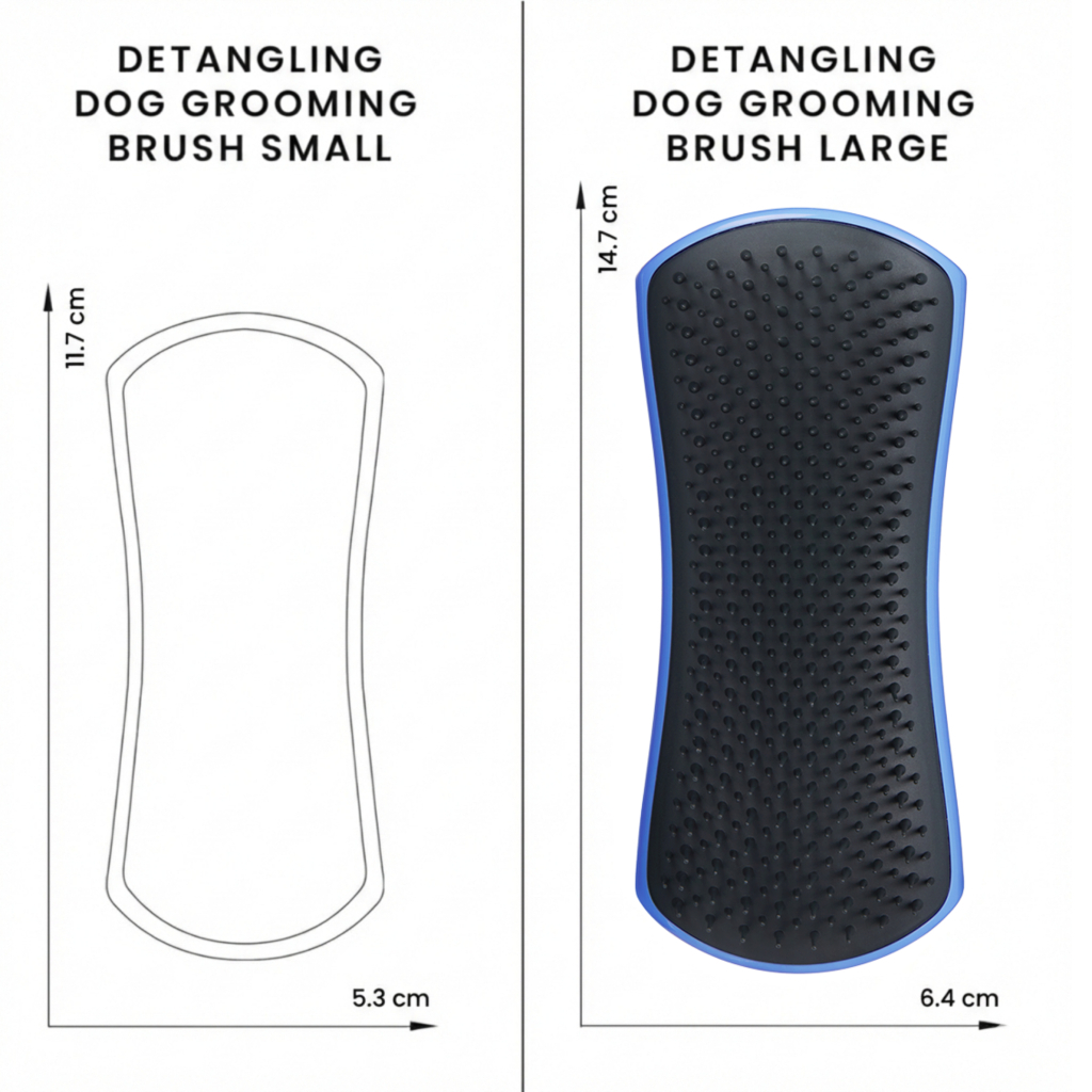 PET TEEZER Detangling Dolaşık Açıcı Büyük Irk Köpek Bakım Fırçası 14,7x6,4cm (Siyah)