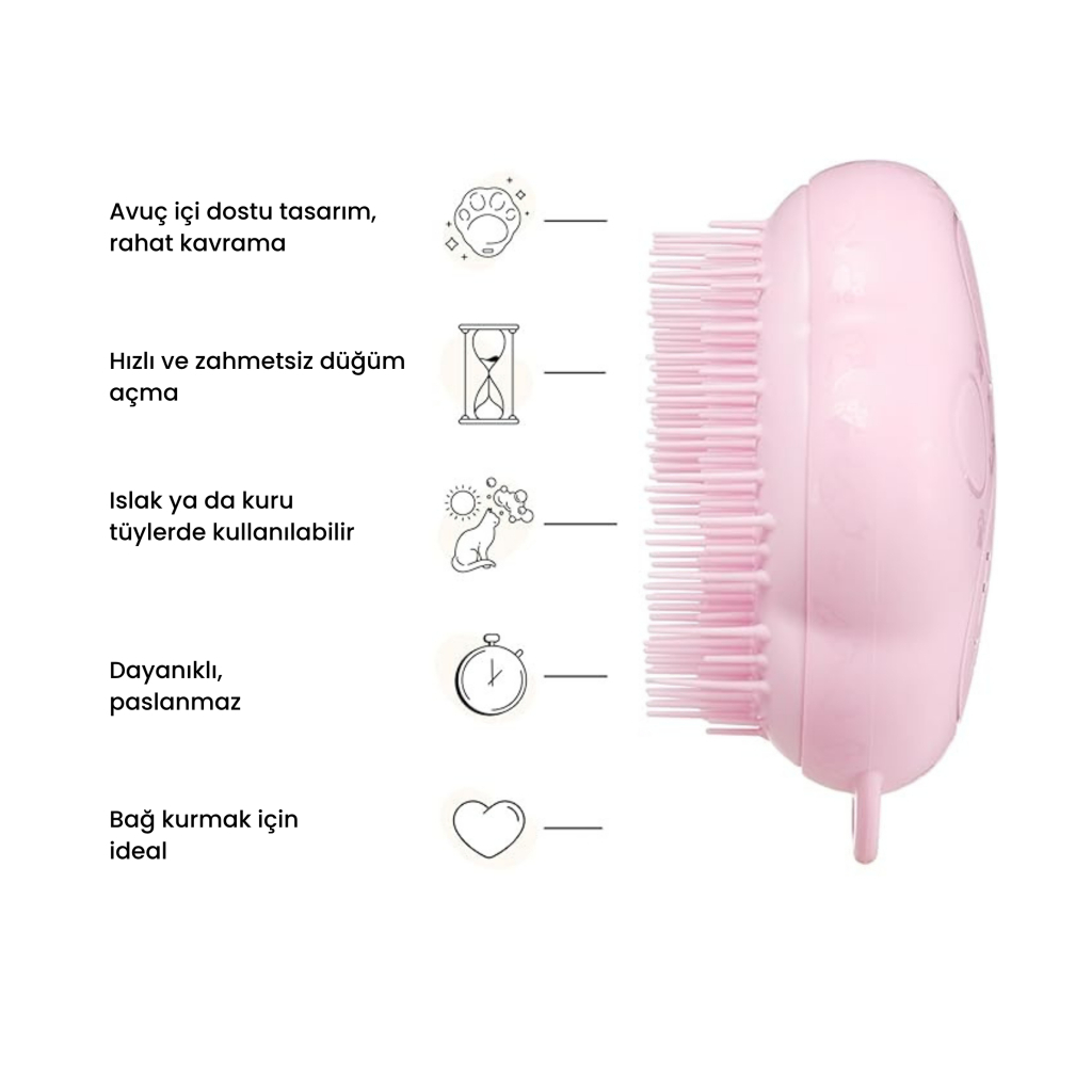 PET TEEZER Cat Grooming Brush Kedi Bakım Fırçası (Pembe)