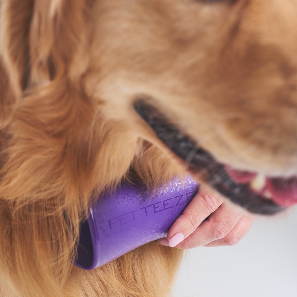 PET TEEZER De-Shedding Tüy Toplayıcı Büyük Irk Köpek Bakım Fırçası 14,7x6,4cm (Siyah)