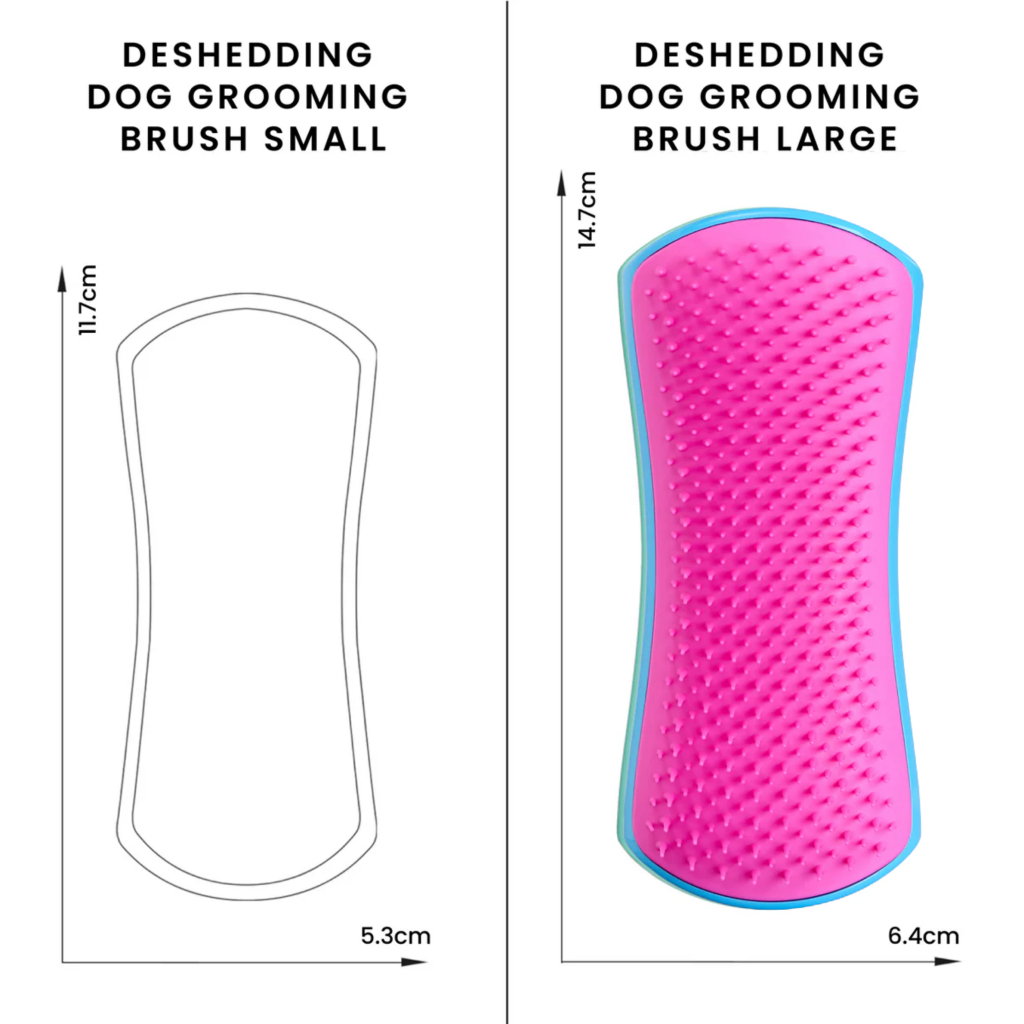 PET TEEZER De-Shedding Tüy Toplayıcı Büyük Irk Köpek Bakım Fırçası 14,7x6,4cm (Pembe)