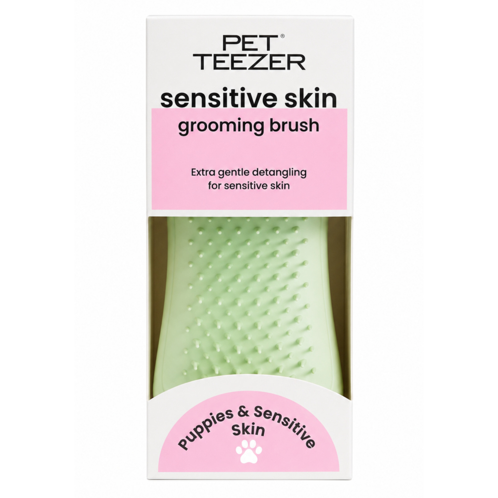 PET TEEZER Sensitive Skin Dolaşık Açıcı Yavru Köpek Bakım Fırçası 11,7x5cm (Yeşil)