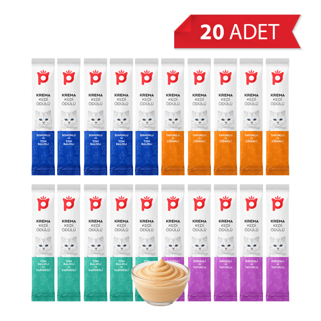 Petlebi Karışık Çeşitli Krema Kedi Ödül Maması 14gr (20 Adet)