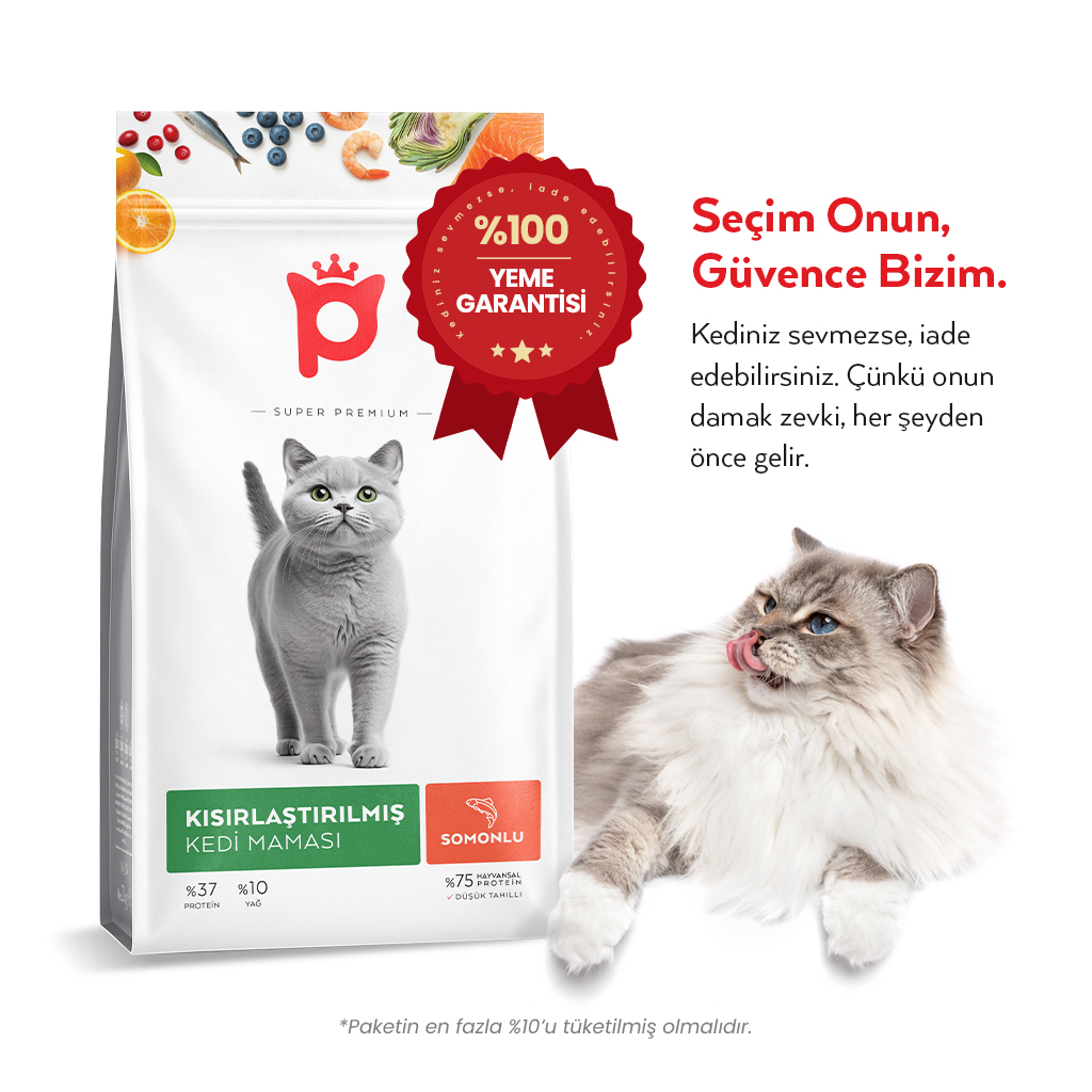 Petlebi Somonlu Kısırlaştırılmış Kedi Maması 2kg