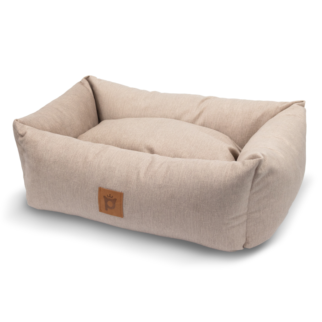 Petlebi Dikdörtgen Kedi ve Küçük Irk Köpek Yatağı 50x35x17cm (Bej) [S]