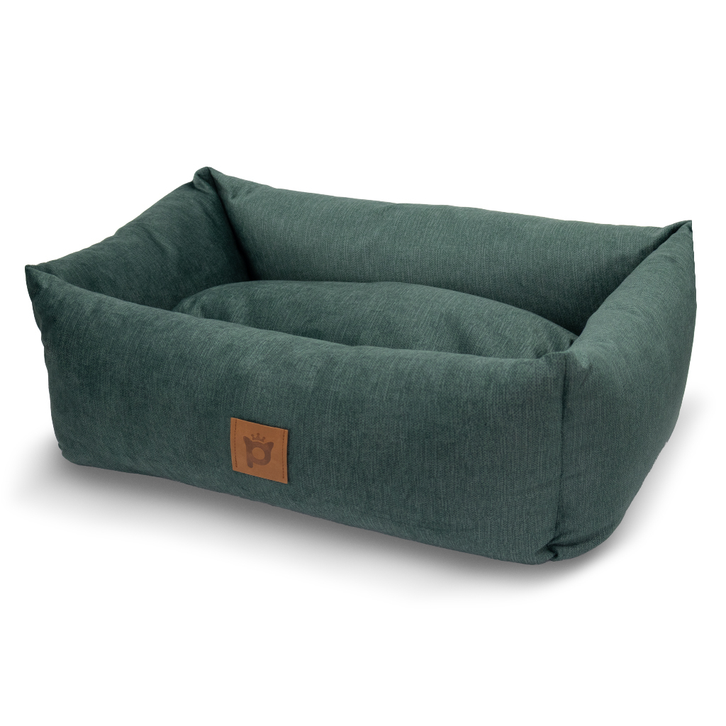 Petlebi Dikdörtgen Kedi ve Küçük Irk Köpek Yatağı 50x35x17cm (Yeşil) [S]