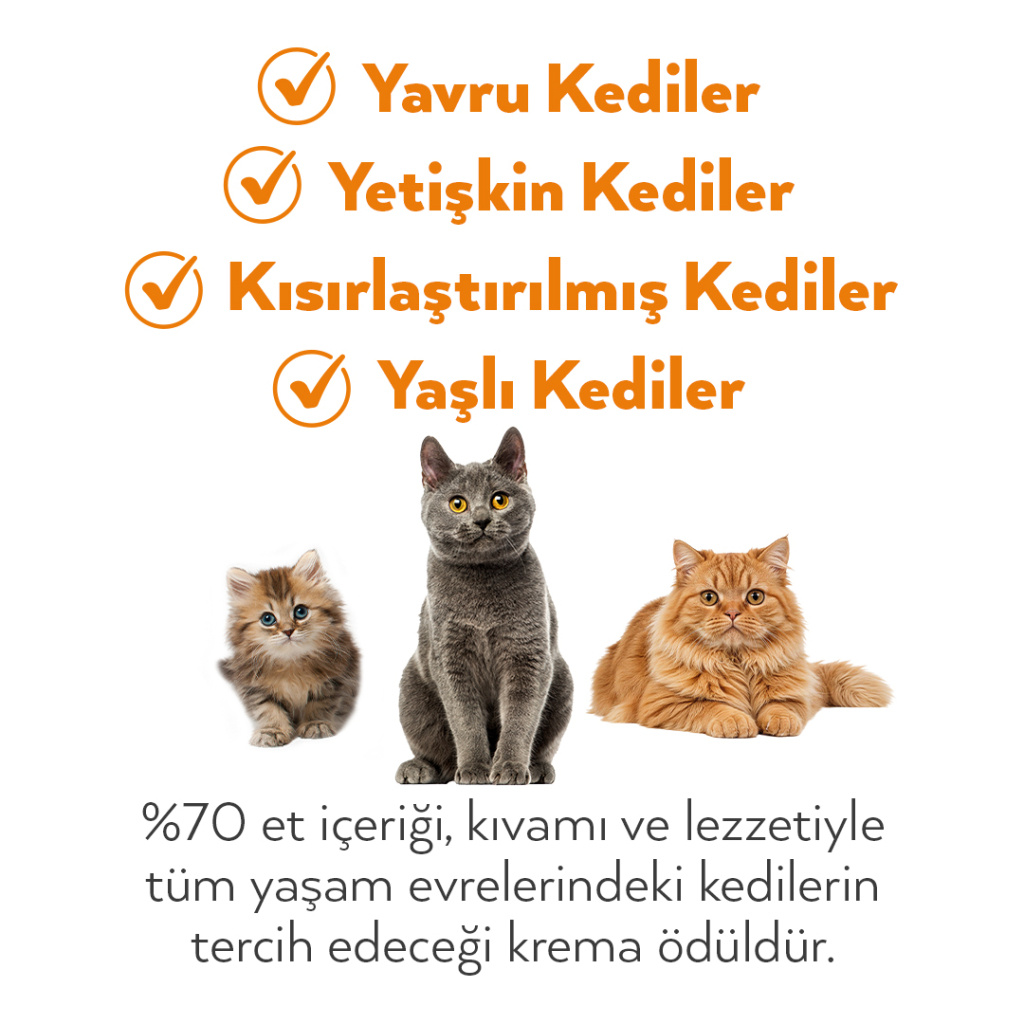 Petlebi Tavuklu ve Ciğerli Krema Kedi Ödül Maması 14gr (5'li)
