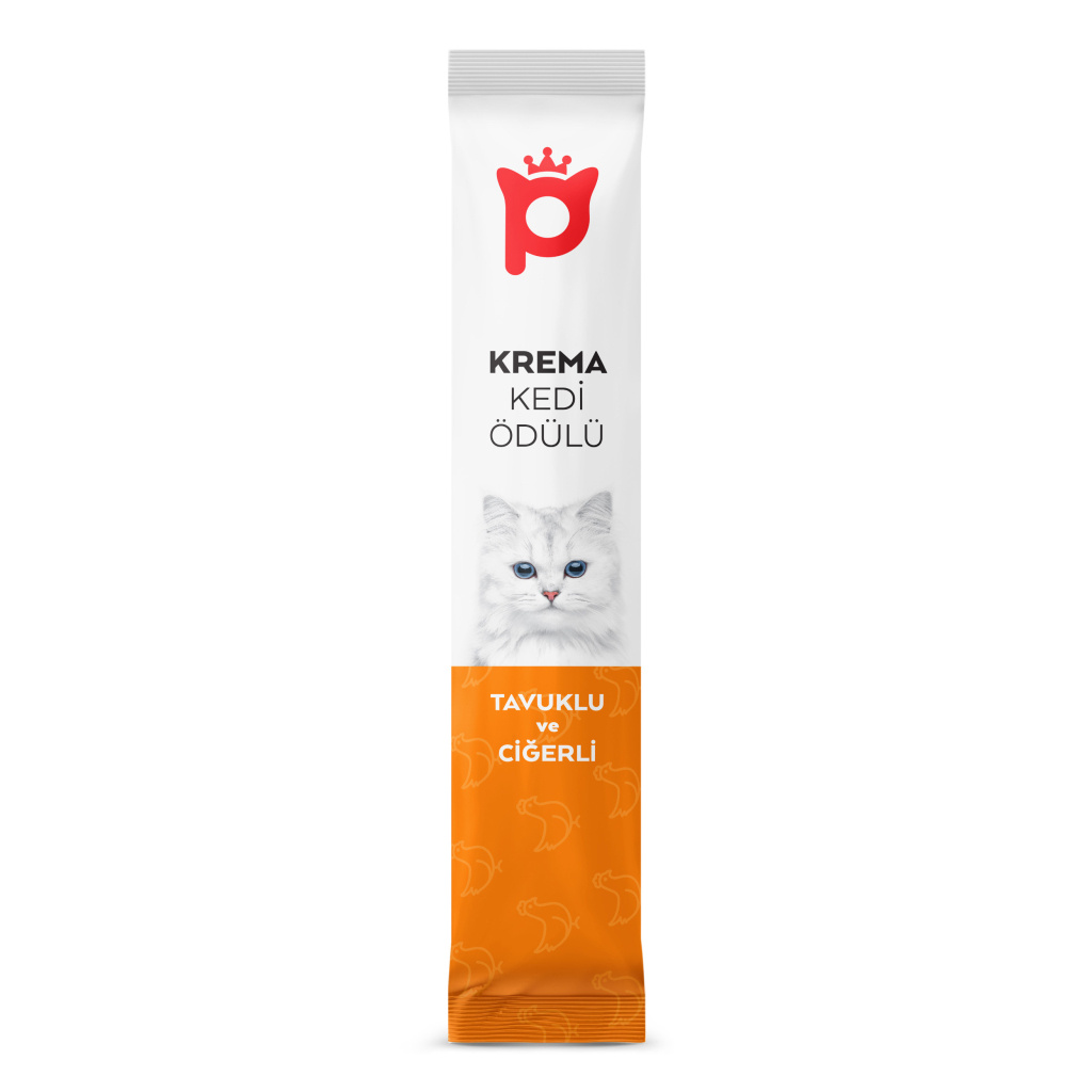 Petlebi Tavuklu ve Ciğerli Krema Kedi Ödül Maması 14gr (5'li)