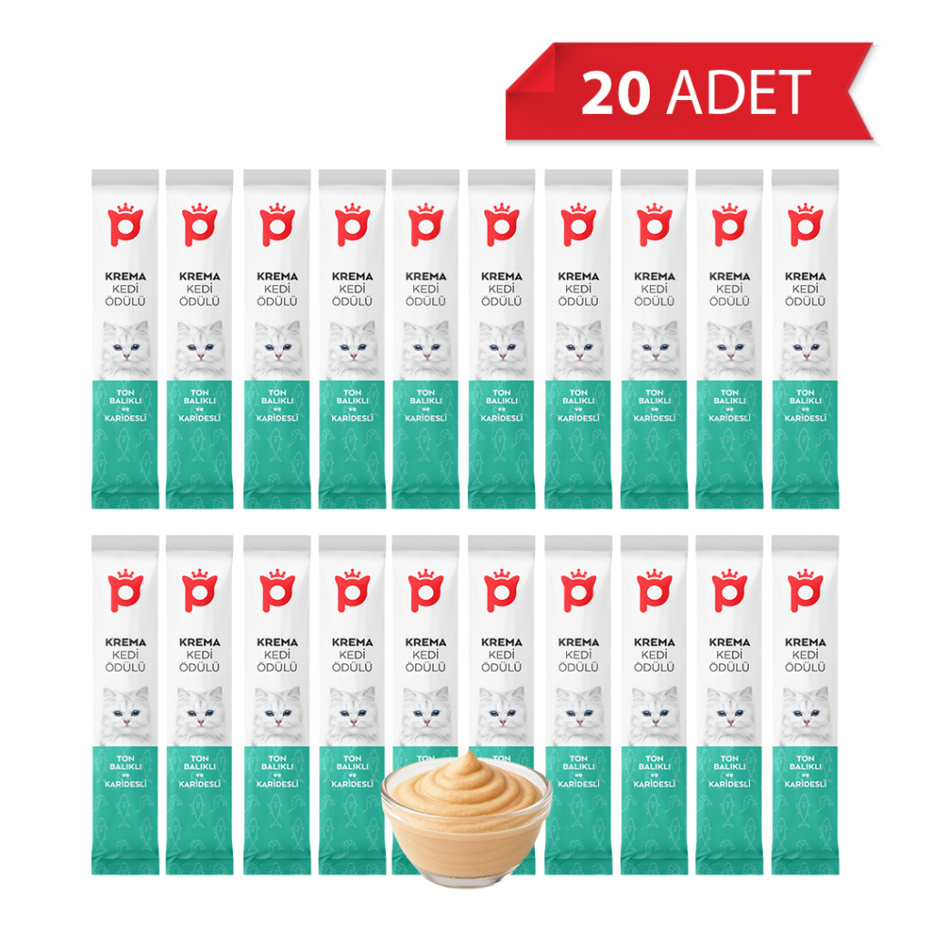 Petlebi Ton Balıklı ve Karidesli Krema Kedi Ödül Maması 14gr (20 Adet)