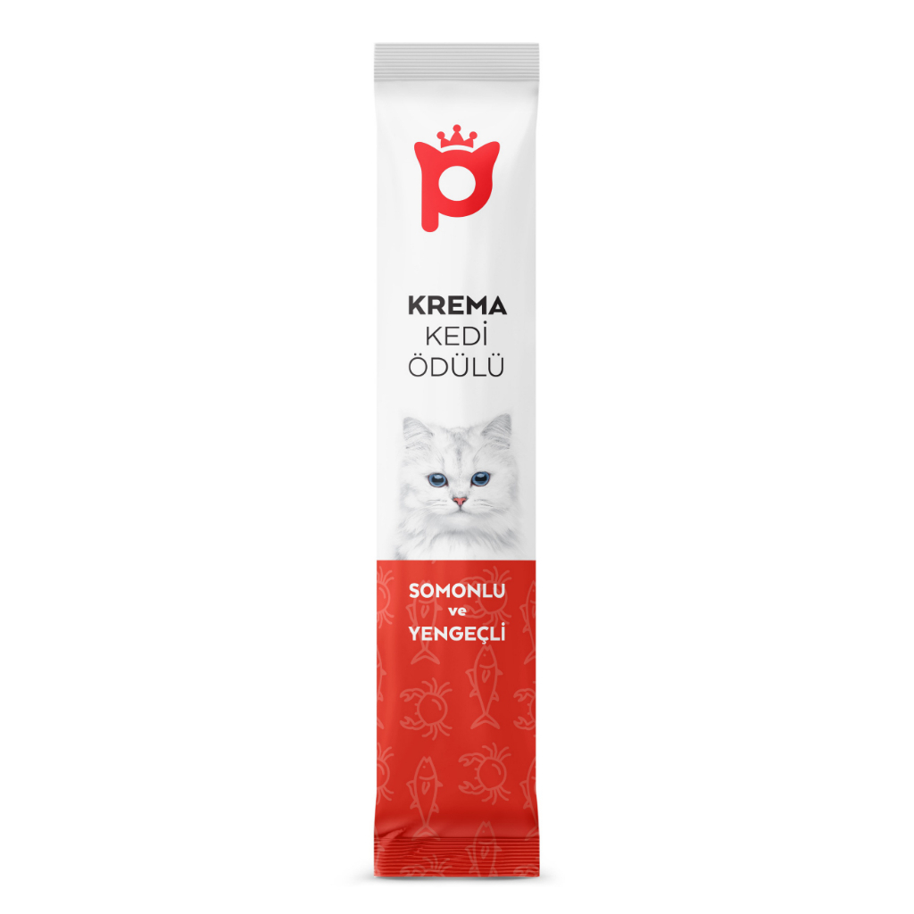 Petlebi Somonlu ve Yengeçli Krema Kedi Ödül Maması 14gr (60 Adet)