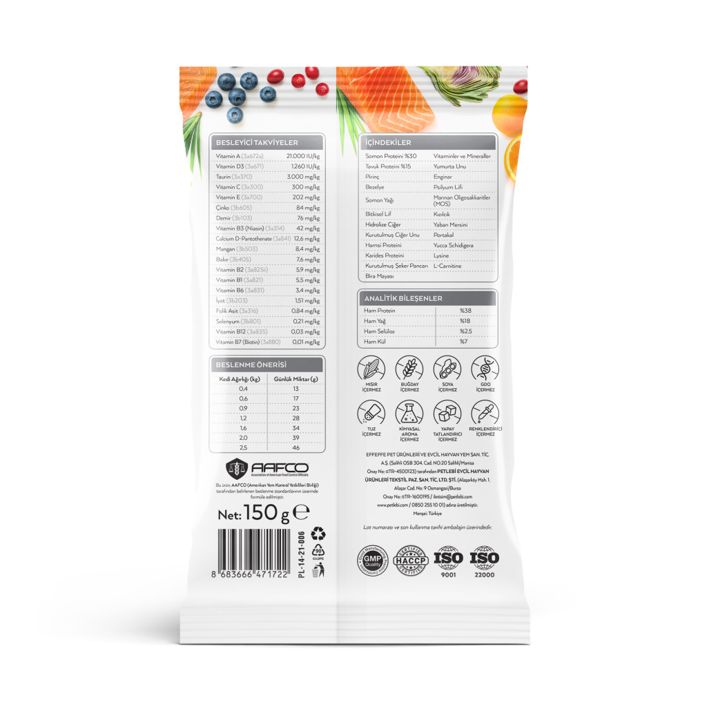 Petlebi Somonlu Yavru Tester Kedi Maması 150gr