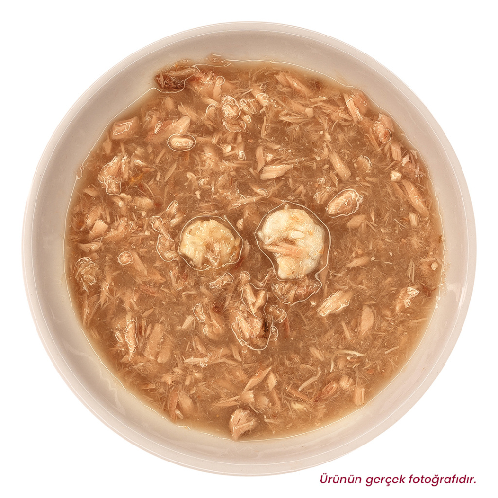 Petlebi Sos İçinde Fileto Taze Ton Balıklı ve Karidesli Kedi Konservesi 70gr (12 Adet)