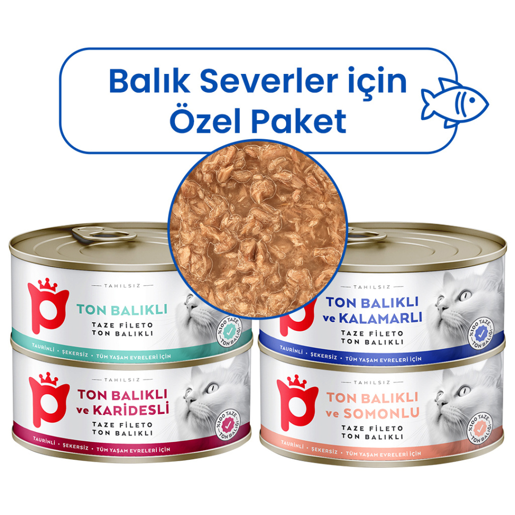 Petlebi Sos İçinde Fileto Etli Özel Balık Serisi Karışık Çeşitli Kedi Konservesi 70gr (4 Adet)