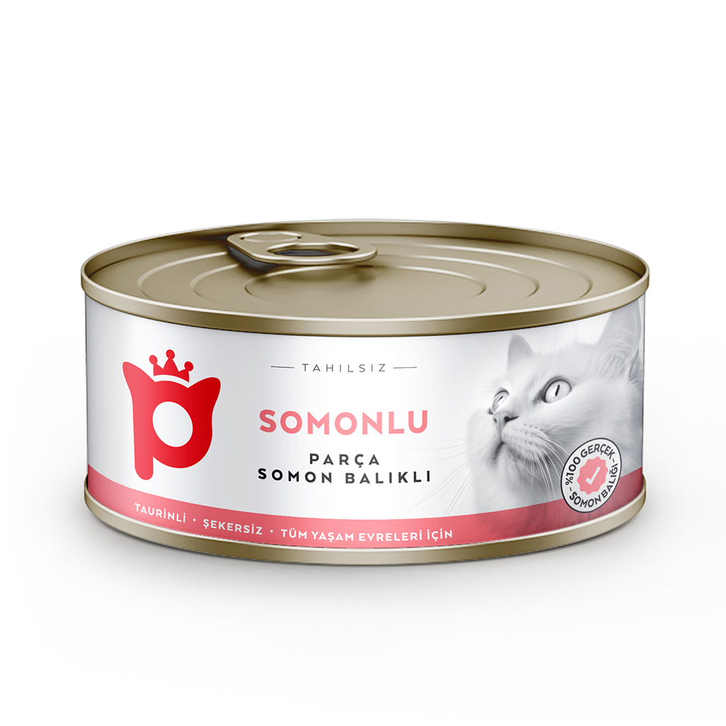 Petlebi Sos İçinde Parça Taze Somonlu Kedi Konservesi 70gr (12 Adet)