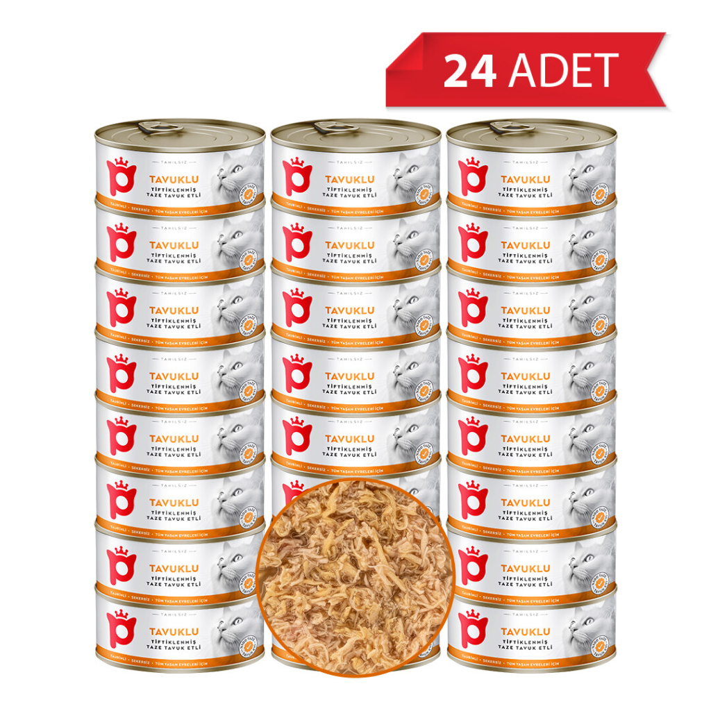 Petlebi Sos İçinde Tiftiklenmiş Taze Tavuk Etli Kedi Konservesi 70gr (24 Adet)