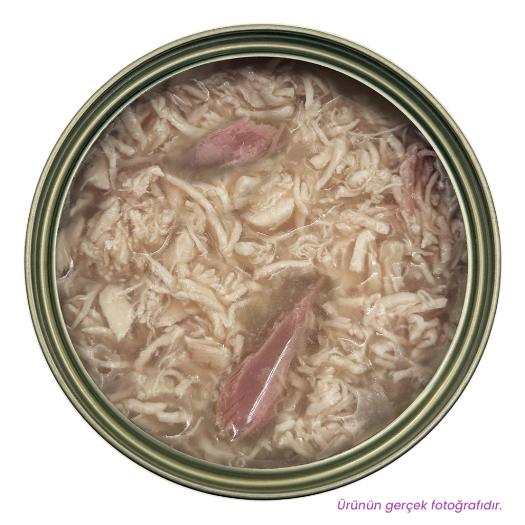 Petlebi Sos İçinde Tiftiklenmiş Taze Tavuk Etli ve Ton Balıklı Kedi Konservesi 70gr (24 Adet)