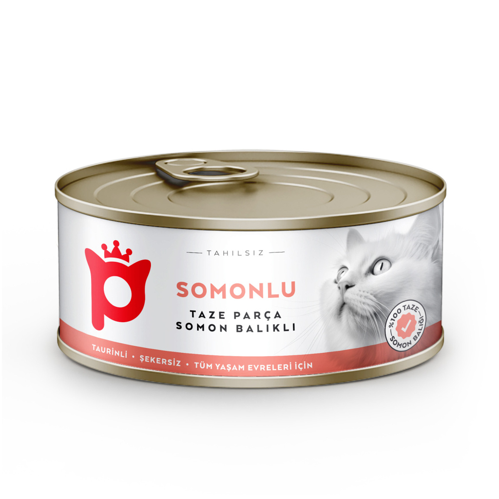 Petlebi Sos İçinde Parça Taze Somonlu Kedi Konservesi 70gr (24 Adet)