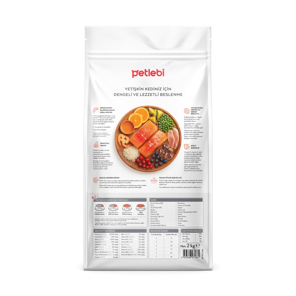Petlebi Somonlu Yetişkin Kedi Maması 10kg