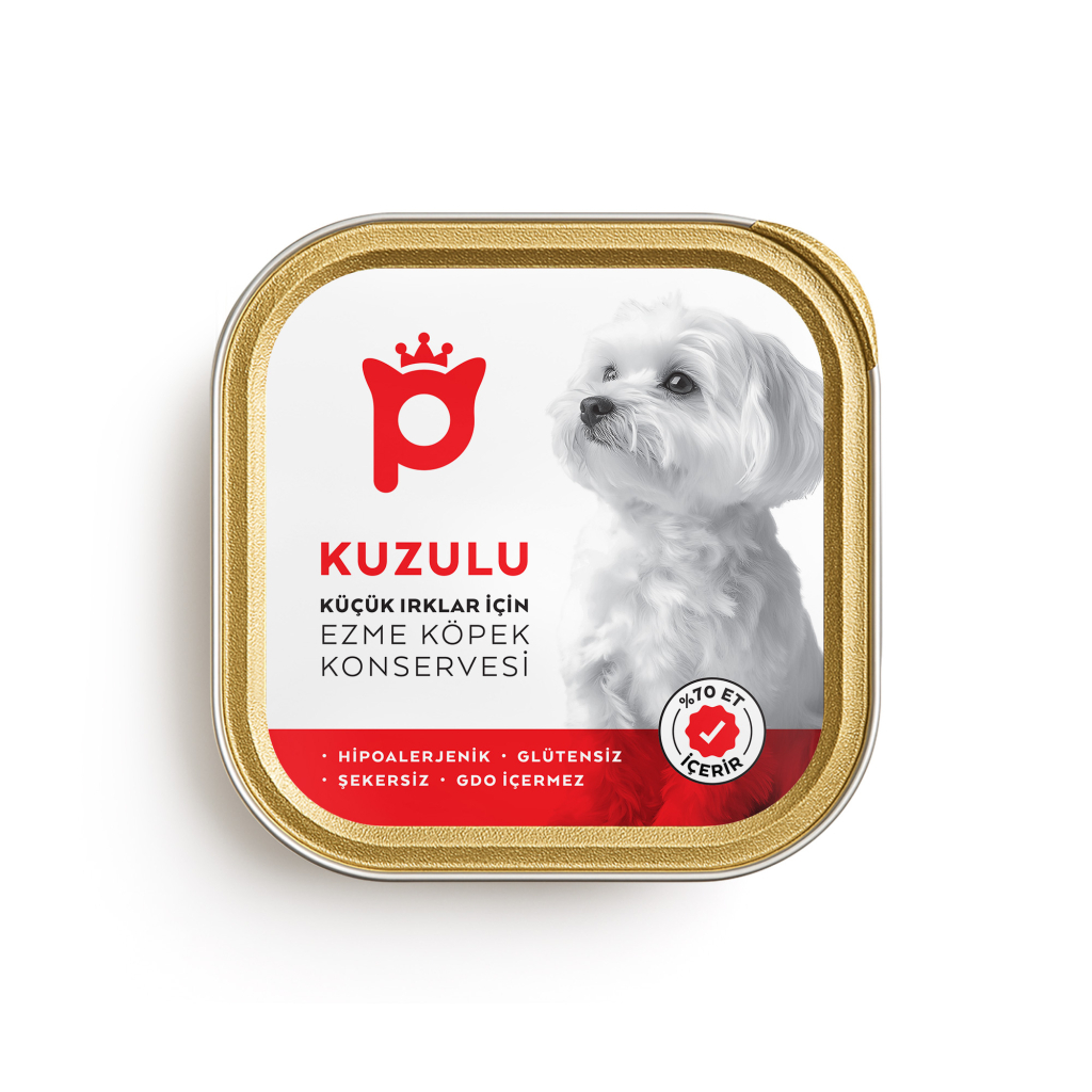 Petlebi Kuzulu Küçük Irklar İçin Ezme Köpek Konservesi 100gr