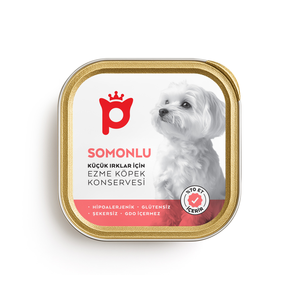 Petlebi Somonlu Küçük Irklar İçin Ezme Köpek Konservesi 100gr