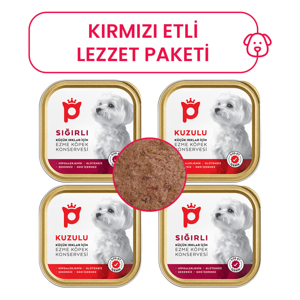 Petlebi Kırmızı Etli Karışık Köpek Konservesi (4 Adet)