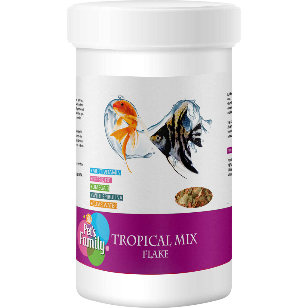 Pet's Family Tropical Mix Flake Akvaryum Balık Yemi 100ml 15gr