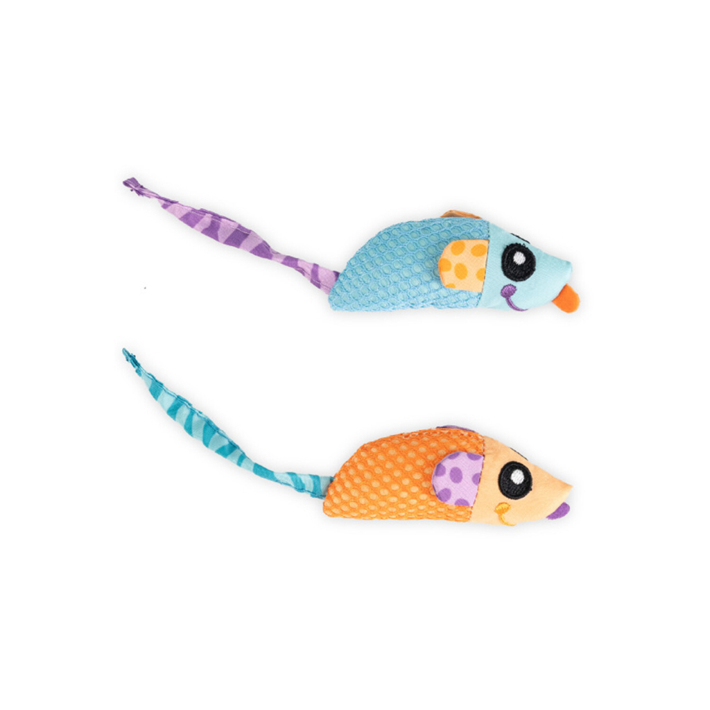 Petstages Catnip Chew Mice Catnipli Fare Kedi Oyuncağı 8,9x16,5cm (2'li) (Mavi)