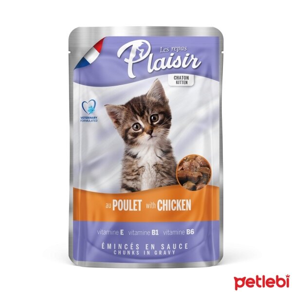 Plaisir Pouch Sos İçinde Tavuklu Yavru Kedi Konservesi 100gr