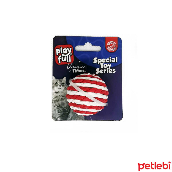 Playfull Hasır Top Kedi Oyuncağı 4cm (Karışık Renkli)