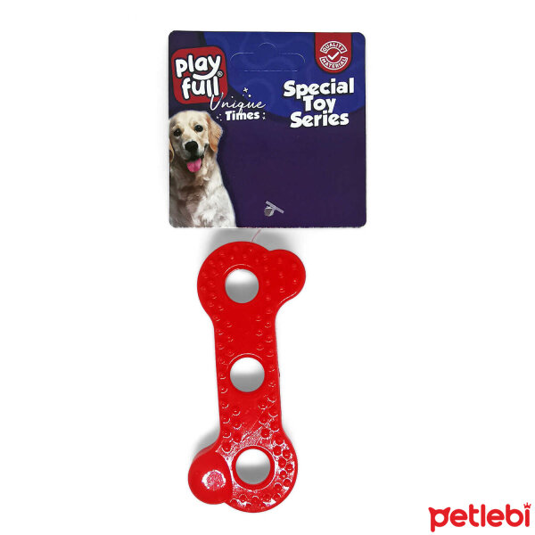 Playfull Plastik Kemik Köpek Oyuncağı 9,5x4cm (Kırmızı)