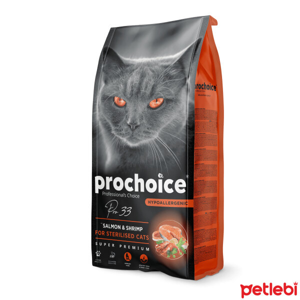 ProChoice 33 HypoAllergenic Somonlu ve Karidesli Düşük Tahıllı Kısırlaştırılmış Kedi Maması 15kg