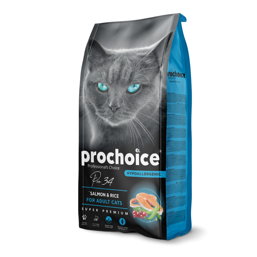 ProChoice 34 Somonlu ve Pirinçli Düşük Tahıllı Yetişkin Kedi Maması 15kg