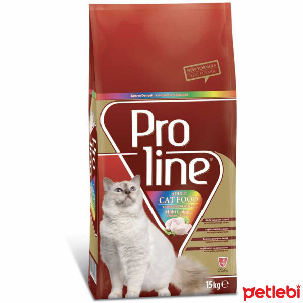 Proline Renkli Taneli Tavuklu Yetişkin Kedi Maması 15kg