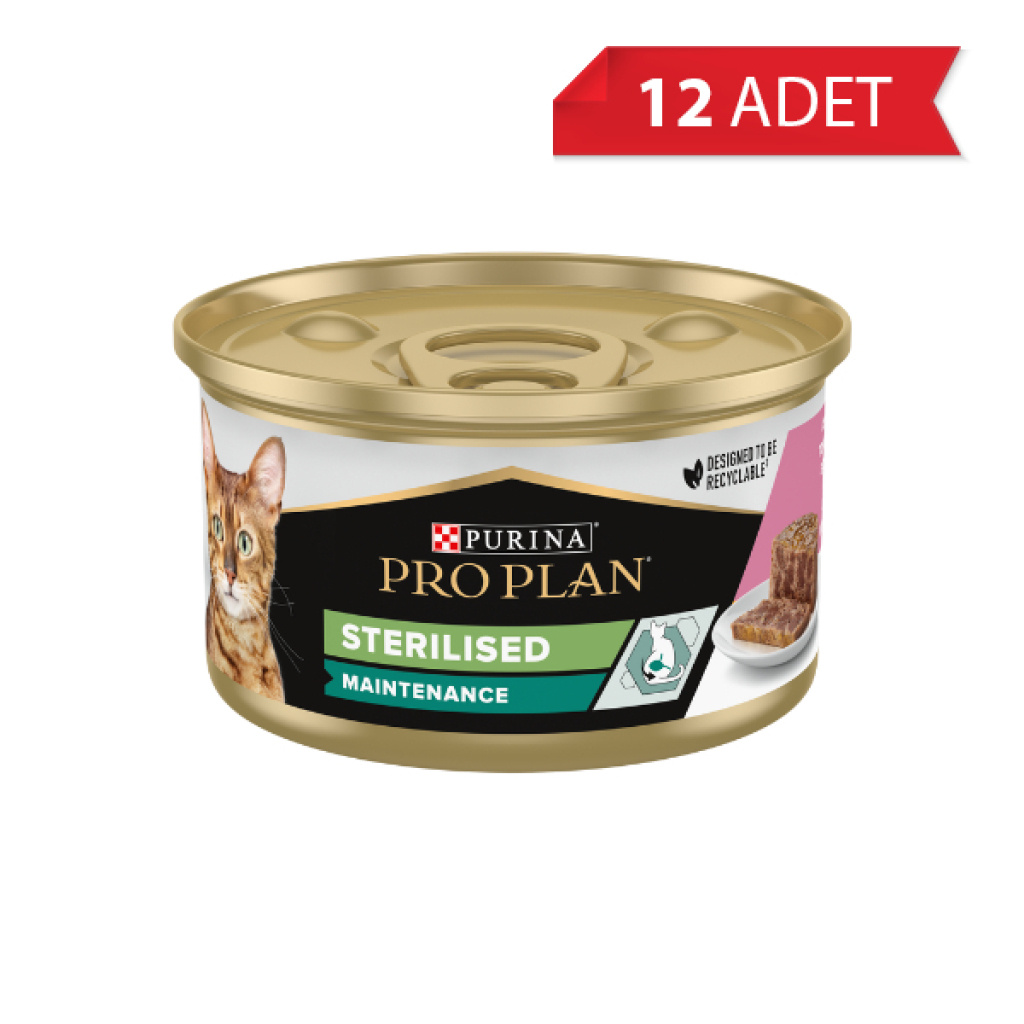 Pro Plan Somonlu ve Ton Balıklı Kısırlaştırılmış Kedi Konservesi 85gr (12 Adet)