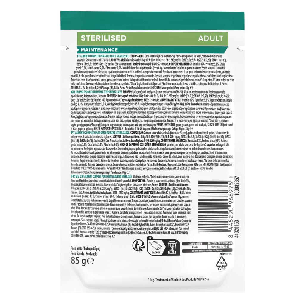 Pro Plan Jöle İçinde Hindi Etli Kısırlaştırılmış Yetişkin Kedi Konservesi 85gr