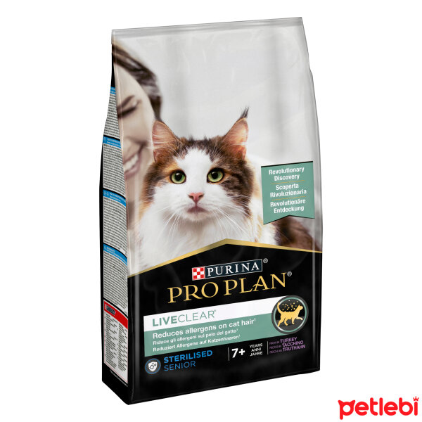 Pro Plan LiveClear +7 Hindili Alerjen Azaltan Kısırlaştırılmış Yaşlı Kedi Maması 1,4kg