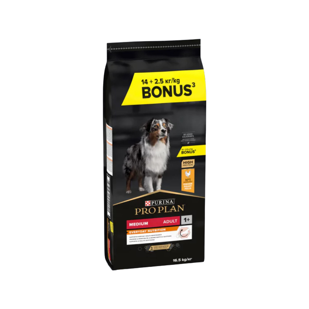 Pro Plan Everyday Nutrition Tavuklu Orta Irk Yetişkin Köpek Maması 14kg + 2,5kg HEDİYE!