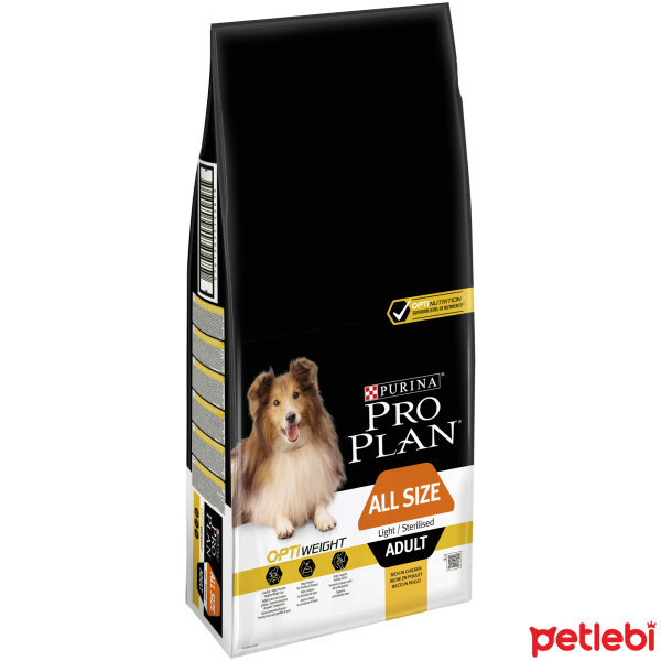 Pro Plan Light ve Kısırlaştırılmış Tüm Irklar için Tavuklu Pirinçli Yetişkin Köpek Maması 14kg