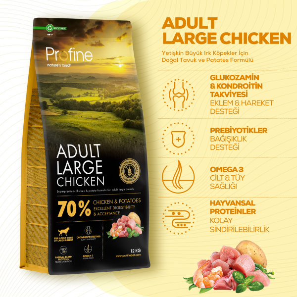 Profine Tavuklu Büyük Irk Yetişkin Köpek Maması 12kg