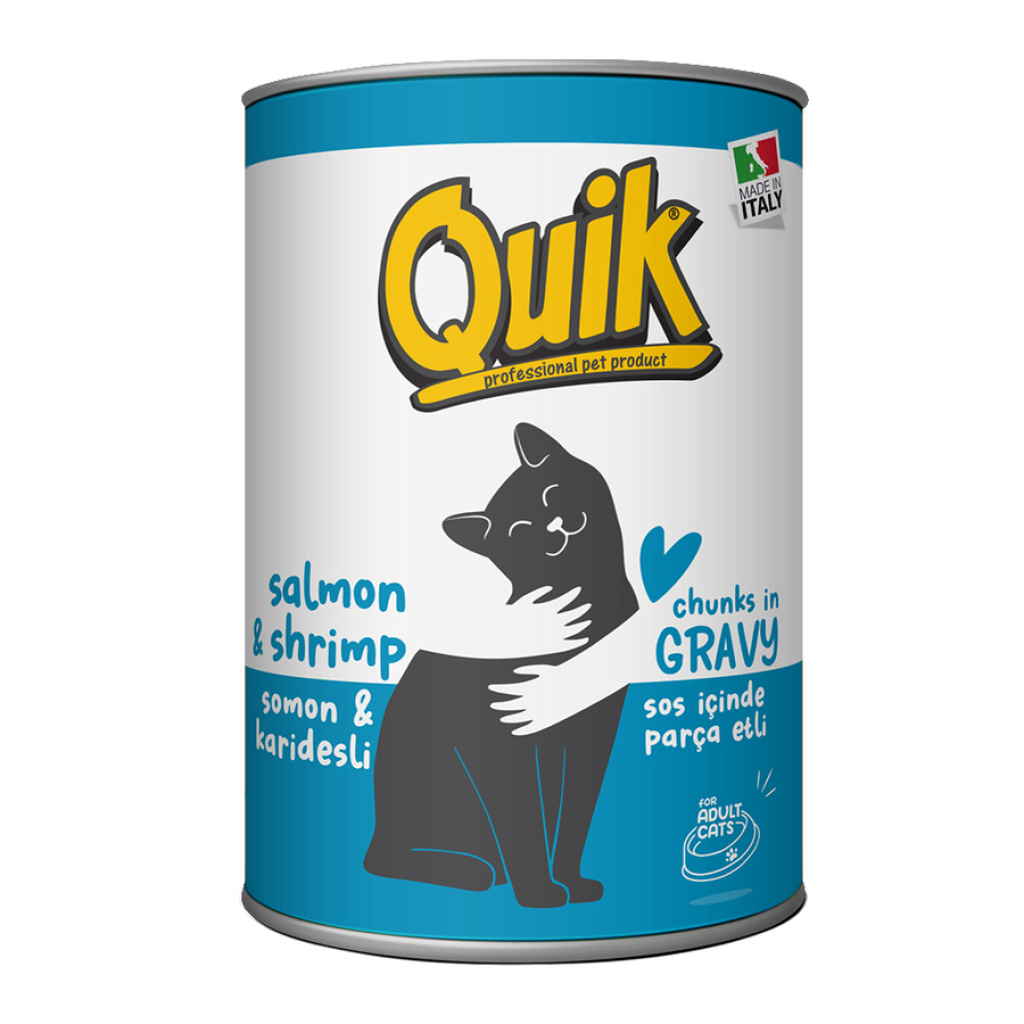 Quik Somonlu Karidesli Yetişkin Kedi Konservesi 415gr (6 Adet)