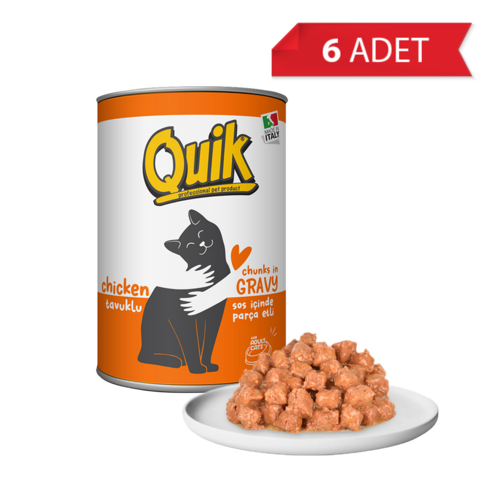 Quik Tavuklu Yetişkin Kedi Konservesi 415gr (6 Adet)