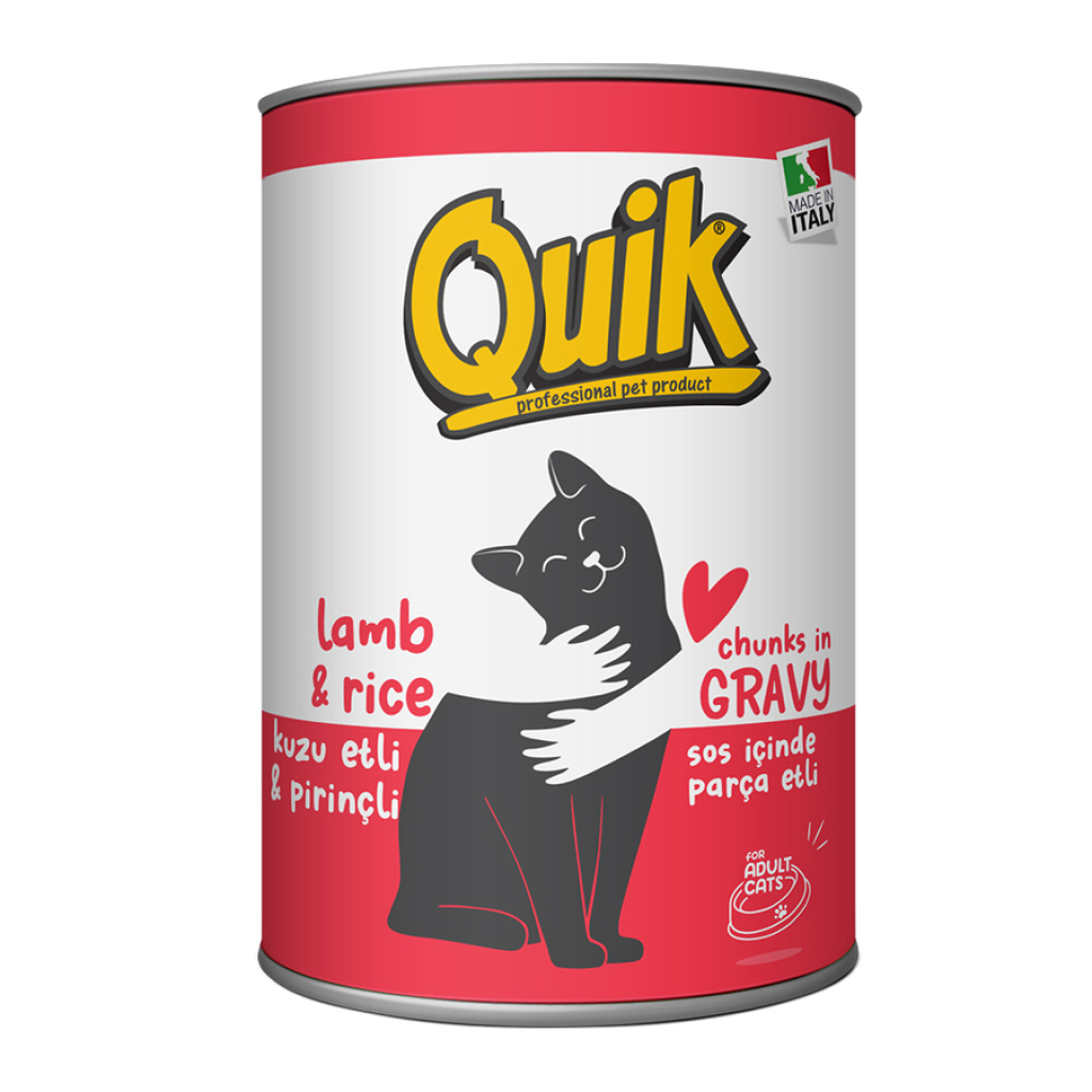 Quik Kuzu Etli ve Pirinçli Yetişkin Kedi Konservesi 415gr