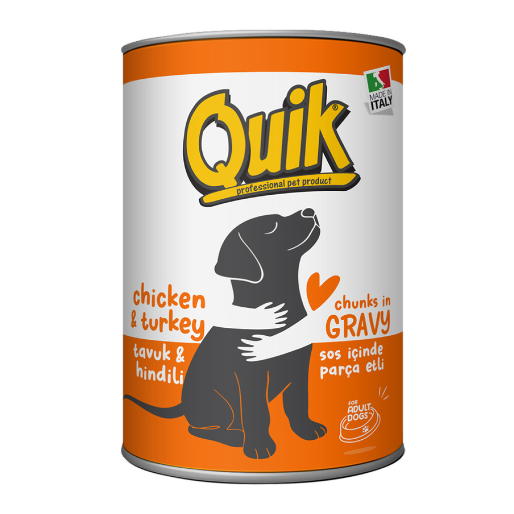 Quik Tavuklu ve Hindili Yetişkin Köpek Konservesi 415gr