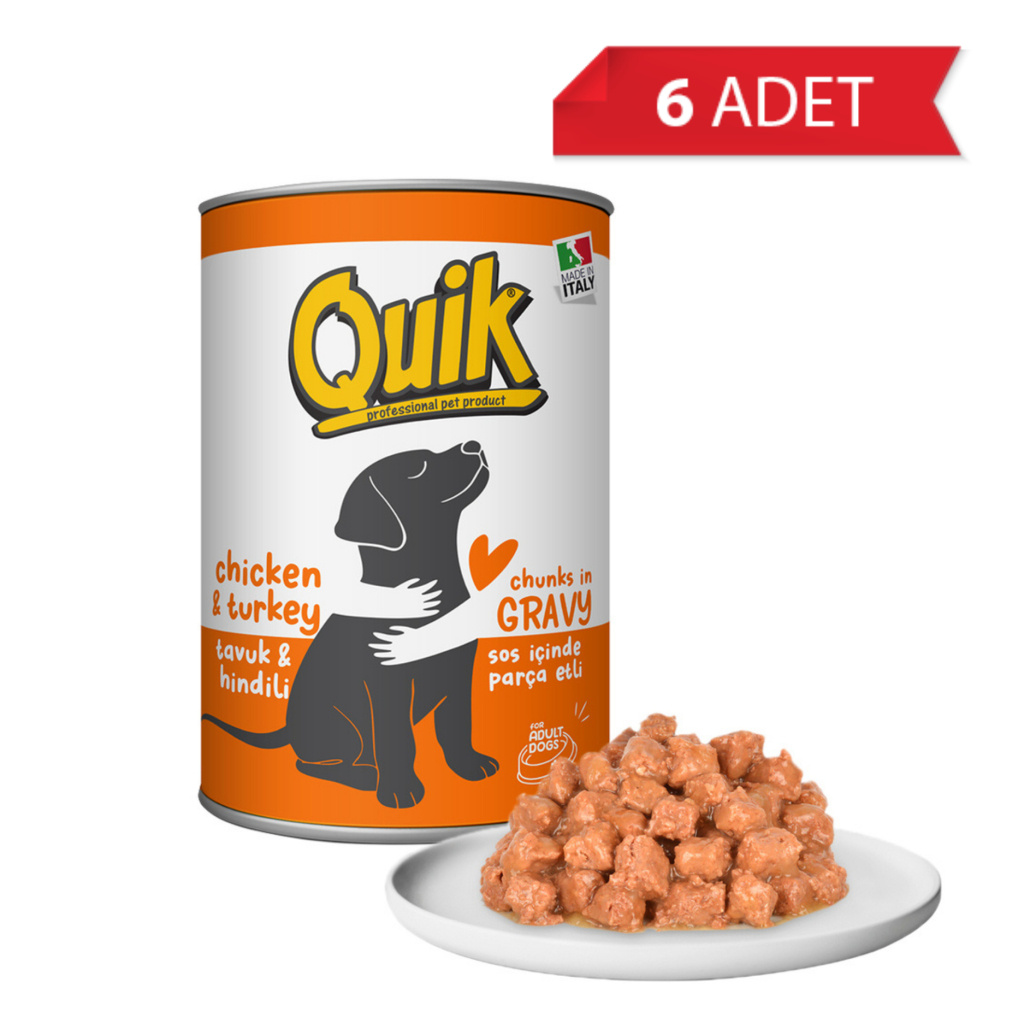 Quik Tavuklu ve Hindili Yetişkin Köpek Konservesi 415gr