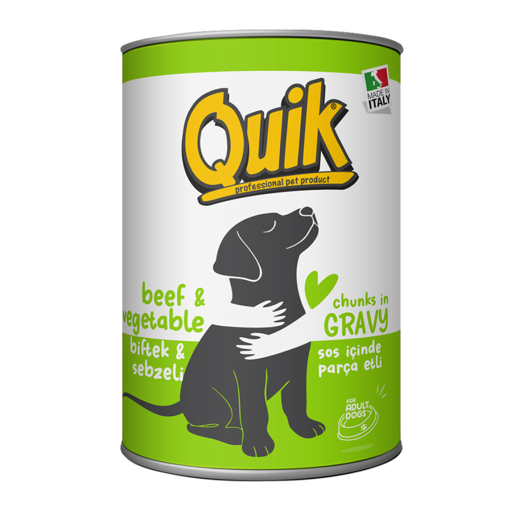 Quik Biftekli ve Sebzeli Yetişkin Köpek Konservesi 415gr