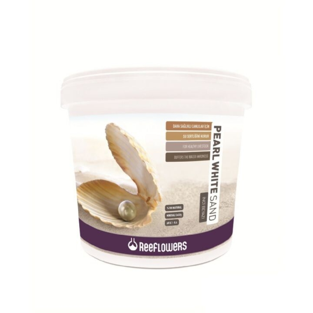 ReeFlowers Pearl White Kalsiyum Karbonatlı Doğal Akvaryum Kumu 0,5-1mm 25kg Beyaz