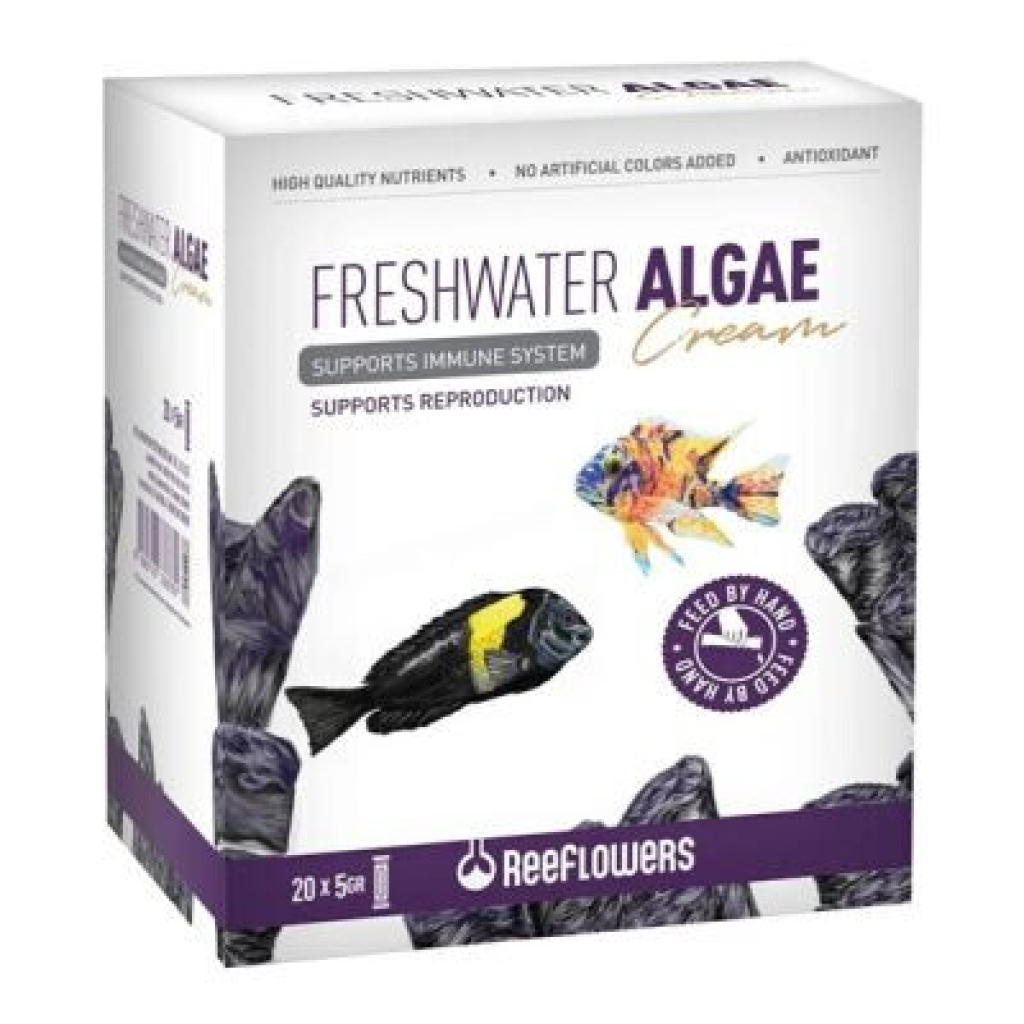 ReeFlowers Freshwater Algae Cream Malawi ve Tanganyika Cichlid Balıkları için Akvaryum Jel Yemi 20x5