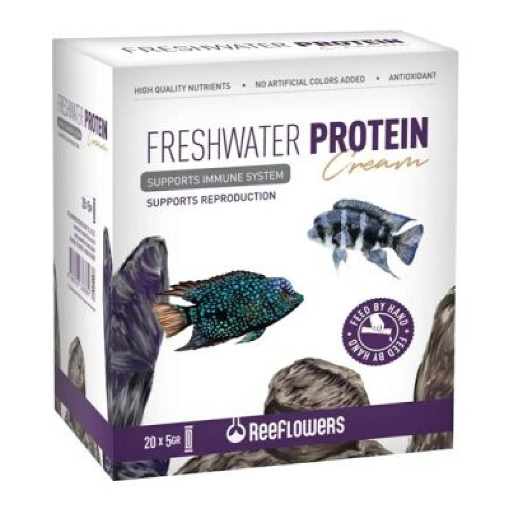 ReeFlowers Freshwater Protein Cream Cichlid Balıkları için Akvaryum Jel Yemi 20x5gr